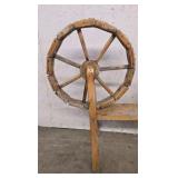 Vintage Spinning Wheel Flower Pot