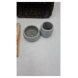 Basket with with home decorations