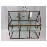 Terrarium Glass Display Cabinet with Rusted Iron Frame and Hanging Ring Terrarium Glass Display Cabinet with Rusted Iron Frame and Hanging Ring