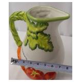 Pitcher - Vintage Ceramic Tomato & Carrot Motif with Vitamins, vigor and vitality Pitcher - Vintage Ceramic Tomato & Carrot Motif with Vitamins, vigor and vitality