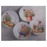 Pier 1 Hop Town Bunnies Salad Plates - 4-Piece Set - Rabbit Floral Design Pier 1 Hop Town Bunnies Salad Plates - 4-Piece Set - Rabbit Floral Design