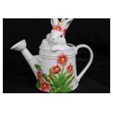 Rabbit-Themed Ceramic Platter & Rabbit Head Watering Can Set Rabbit-Themed Ceramic Platter & Rabbit Head Watering Can Set