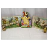 Vintage Easter Decor Set - 'Easter Greetings' & 'A Joyful Easter' Panels + Center Duck Figurine + 2 Small Chick Figurines Vintage Easter Decor Set - 'Easter Greetings' & 'A Joyful Easter' Panels + Center Duck Figurine + 2 Small Chick Figurines