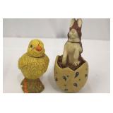 Vintage Easter Decor Set - 'Easter Greetings' & 'A Joyful Easter' Panels + Center Duck Figurine + 2 Small Chick Figurines Vintage Easter Decor Set - 'Easter Greetings' & 'A Joyful Easter' Panels + Center Duck Figurine + 2 Small Chick Figurines