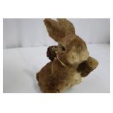 Plush Rabbits Pair - Brown/Tan with Woven Straw Baskets Plush Rabbits Pair - Brown/Tan with Woven Straw Baskets