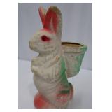 Vintage Ceramic Rabbit Planter - Pink & Green Accents Vintage Ceramic Rabbit Planter - Pink & Green Accents