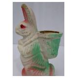 Vintage Ceramic Rabbit Planter - Pink & Green Accents Vintage Ceramic Rabbit Planter - Pink & Green Accents