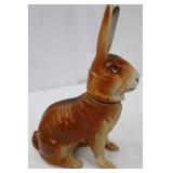 Antique German Hand-Painted Ceramic Rabbit Figurines - Pair, 7¼ in & 6½ in Tall Antique German Hand-Painted Ceramic Rabbit Figurines - Pair, 7¼ in & 6½ in Tall
