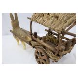 Rabbit with Wagon - Vintage German Paper Mache, 52 Inches Long Rabbit with Wagon - Vintage German Paper Mache, 52 Inches Long