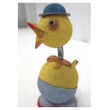 Vintage Chick Bobblehead - 7' Tall Yellow Spring-Neck with Blue Hat on Egg Base Vintage Chick Bobblehead - 7' Tall Yellow Spring-Neck with Blue Hat on Egg Base