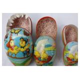 Easter Egg Candy Holder Set - Vintage 1950s German Paper Mache - 3 Pieces Easter Egg Candy Holder Set - Vintage 1950s German Paper Mache - 3 Pieces