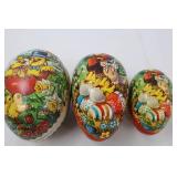 Vintage West German Paper Mache Easter Eggs - Chick & Egg Scenes (Lot of 3) Vintage West German Paper Mache Easter Eggs - Chick & Egg Scenes (Lot of 3)