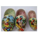 Vintage West German Paper Mache Easter Eggs - Chick & Egg Scenes (Lot of 3) Vintage West German Paper Mache Easter Eggs - Chick & Egg Scenes (Lot of 3)