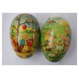 Pair of West German Vintage Easter Eggs - Hand-Painted Scenes Pair of West German Vintage Easter Eggs - Hand-Painted Scenes