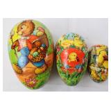 Vintage West German Paper Mache Easter Eggs - Set of 3: Large 5.5 in, Medium 4.5 in, Small 3.5 in Vintage West German Paper Mache Easter Eggs - Set of 3: Large 5.5 in, Medium 4.5 in, Small 3.5 in