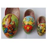 Vintage West German Paper Mache Easter Eggs - Set of 3: Large 5.5 in, Medium 4.5 in, Small 3.5 in Vintage West German Paper Mache Easter Eggs - Set of 3: Large 5.5 in, Medium 4.5 in, Small 3.5 in