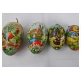 Vintage West German Paper-Mache Easter Eggs - Set of 4, Mixed Sizes (4-4.5 in & 3.5 in) Vintage West German Paper-Mache Easter Eggs - Set of 4, Mixed Sizes (4-4.5 in & 3.5 in)