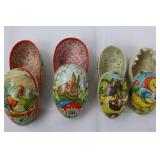 Vintage West German Paper-Mache Easter Eggs - Set of 4, Mixed Sizes (4-4.5 in & 3.5 in) Vintage West German Paper-Mache Easter Eggs - Set of 4, Mixed Sizes (4-4.5 in & 3.5 in)