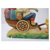Rabbit in Wagon Figurine with Duck Pullers - Hand-Painted Easter Decor, Approximately 18 in Rabbit in Wagon Figurine with Duck Pullers - Hand-Painted Easter Decor, Approximately 18 in