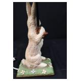 Midwest Rabbit Table Lamp - Floral Green Base with White Shade Midwest Rabbit Table Lamp - Floral Green Base with White Shade