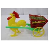 Easter Express Chicken Cart Toy - Yellow Rooster with Red Hay Basket Easter Express Chicken Cart Toy - Yellow Rooster with Red Hay Basket