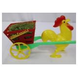 Easter Express Chicken Cart Toy - Yellow Rooster with Red Hay Basket Easter Express Chicken Cart Toy - Yellow Rooster with Red Hay Basket
