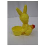 Vintage 1950s Easter Bunny Bobble-Head with Basket Yellow Vinyl Vintage 1950s Easter Bunny Bobble-Head with Basket Yellow Vinyl