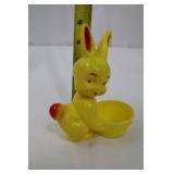 Vintage 1950s Easter Bunny Bobble-Head with Basket Yellow Vinyl Vintage 1950s Easter Bunny Bobble-Head with Basket Yellow Vinyl