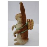 Vintage German Rabbit Figurines - 2-Piece Set with Basket, 9-inch Tall Bunny Vintage German Rabbit Figurines - 2-Piece Set with Basket, 9-inch Tall Bunny