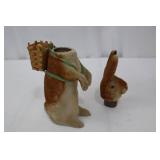 Vintage German Rabbit Figurines - 2-Piece Set with Basket, 9-inch Tall Bunny Vintage German Rabbit Figurines - 2-Piece Set with Basket, 9-inch Tall Bunny