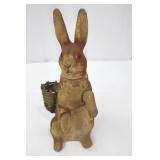Vintage German Rabbit Figurines - 2-Piece Set with Basket, 9-inch Tall Bunny Vintage German Rabbit Figurines - 2-Piece Set with Basket, 9-inch Tall Bunny