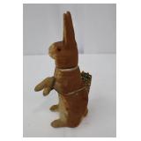 Vintage German Rabbit Figurines - 2-Piece Set with Basket, 9-inch Tall Bunny Vintage German Rabbit Figurines - 2-Piece Set with Basket, 9-inch Tall Bunny