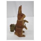 Vintage German Rabbit Figurines - 2-Piece Set with Basket, 9-inch Tall Bunny Vintage German Rabbit Figurines - 2-Piece Set with Basket, 9-inch Tall Bunny