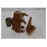 Vintage German Rabbit Figurines - 2-Piece Set with Basket, 9-inch Tall Bunny Vintage German Rabbit Figurines - 2-Piece Set with Basket, 9-inch Tall Bunny