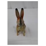 Vintage Ceramic Rabbit Figurines - Pair (Large Standing & Small Seated) with Ribbon Vintage Ceramic Rabbit Figurines - Pair (Large Standing & Small Seated) with Ribbon