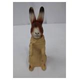 Vintage Ceramic Rabbit Figurines - Pair (Large Standing & Small Seated) with Ribbon Vintage Ceramic Rabbit Figurines - Pair (Large Standing & Small Seated) with Ribbon