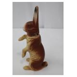Vintage Ceramic Rabbit Figurines - Pair (Large Standing & Small Seated) with Ribbon Vintage Ceramic Rabbit Figurines - Pair (Large Standing & Small Seated) with Ribbon