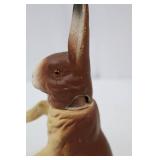 Vintage Ceramic Rabbit Figurines - Pair (Large Standing & Small Seated) with Ribbon Vintage Ceramic Rabbit Figurines - Pair (Large Standing & Small Seated) with Ribbon