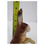 Vintage Ceramic Rabbit Figurines - Pair (Large Standing & Small Seated) with Ribbon Vintage Ceramic Rabbit Figurines - Pair (Large Standing & Small Seated) with Ribbon