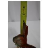 Vintage Ceramic Rabbit Figurines - Pair (Large Standing & Small Seated) with Ribbon Vintage Ceramic Rabbit Figurines - Pair (Large Standing & Small Seated) with Ribbon