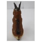 German Papier-Mache Easter Bunny Collectible - Carrot Holder with Evergreen Sprig German Papier-Mache Easter Bunny Collectible - Carrot Holder with Evergreen Sprig
