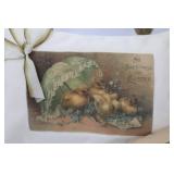 Flecked Bunny Plush 18 in Tall - Teal Ribbon Easter Decor Flecked Bunny Plush 18 in Tall - Teal Ribbon Easter Decor