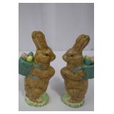 Ceramic Easter Bunny Figurines Lot - 2 Tall Brown Bunnies, 6 Eggs, 2 Kittens, Bunny & Rabbit Minis Ceramic Easter Bunny Figurines Lot - 2 Tall Brown Bunnies, 6 Eggs, 2 Kittens, Bunny & Rabbit Minis