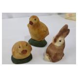 Vintage Easter Bunny Figurines Lot - 8 Pieces, Hong Kong Made Vintage Easter Bunny Figurines Lot - 8 Pieces, Hong Kong Made