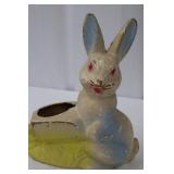 Vintage Ceramic Bunny Planter - Hollow Interior, Yellow Base Vintage Ceramic Bunny Planter - Hollow Interior, Yellow Base