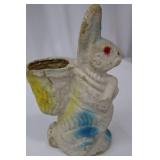 Vintage Papiér-Mâché Bunny Planter - White with Blue Ears Vintage Papiér-Mâché Bunny Planter - White with Blue Ears