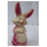 Pink Vintage Bunny - Paper Mache Figurine, 9 1/2 in tall x 4 in base Pink Vintage Bunny - Paper Mache Figurine, 9 1/2 in tall x 4 in base
