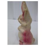 Pink Vintage Bunny - Paper Mache Figurine, 9 1/2 in tall x 4 in base Pink Vintage Bunny - Paper Mache Figurine, 9 1/2 in tall x 4 in base