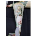 Vintage Easter Decor Lot - 6 Paper Cones, 3 Paper Pails, 1 Bucket, 2 Bunny Chairs Vintage Easter Decor Lot - 6 Paper Cones, 3 Paper Pails, 1 Bucket, 2 Bunny Chairs