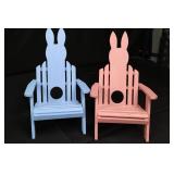 Vintage Easter Decor Lot - 6 Paper Cones, 3 Paper Pails, 1 Bucket, 2 Bunny Chairs Vintage Easter Decor Lot - 6 Paper Cones, 3 Paper Pails, 1 Bucket, 2 Bunny Chairs